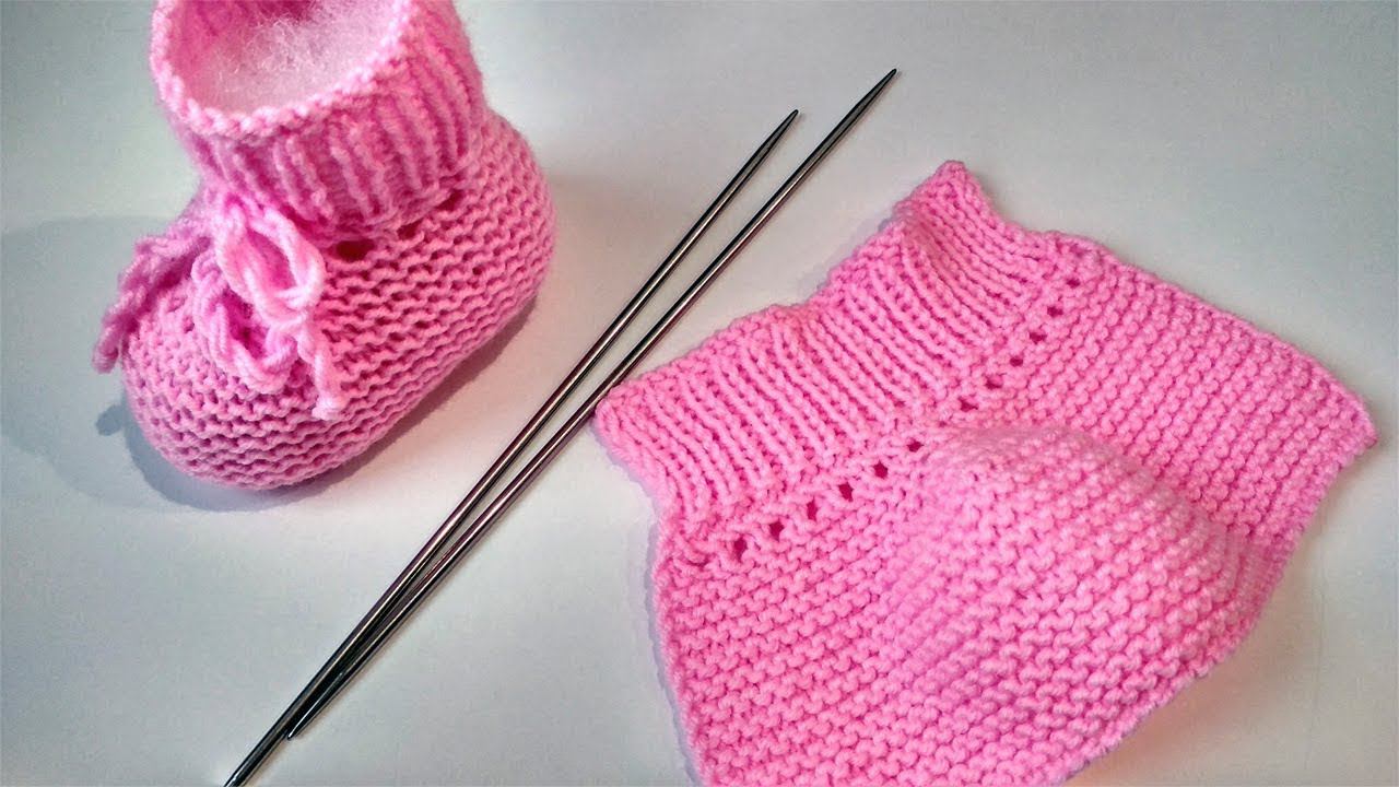 Пинетки спицами. ПРОСТЫЕ ПИНЕТКИ на двух спицах