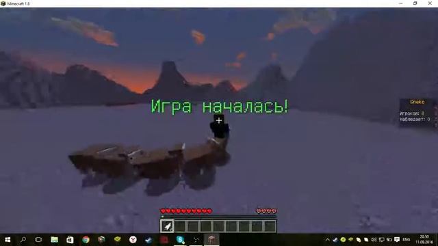 мини игры (minecraft) SNAKE смотреть онлайн