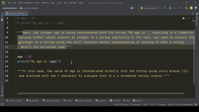 "Fixing TypeError: can't convert 'int' object to str implicitly in Python" смотреть онлайн