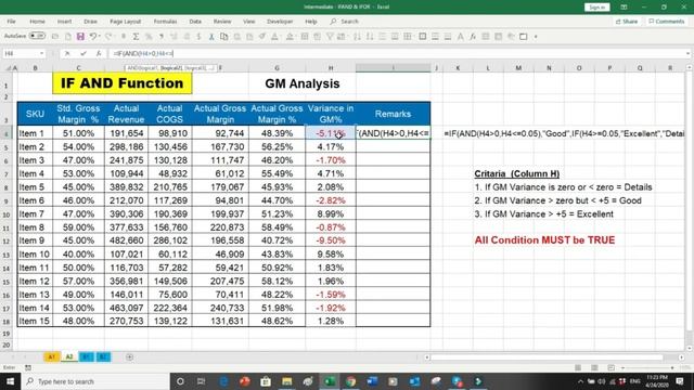 Excel IF ((multiple criteria, nested IF, AND, OR functions) Module 1 Part 18 смотреть онлайн