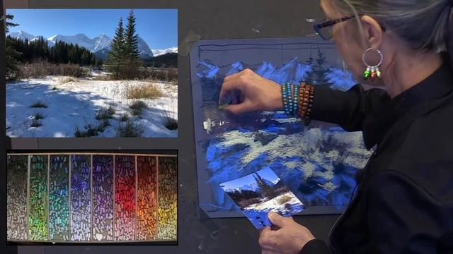 How to Paint a Snowy Mountain Scene in Pastel смотреть онлайн