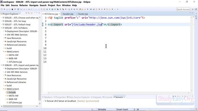 240 JSTL import and param tag смотреть онлайн