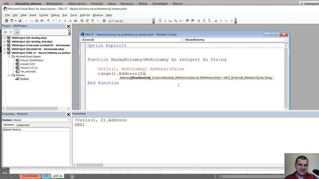 VBA 37 - Nazwa kolumny na podstawi jej numeru смотреть онлайн