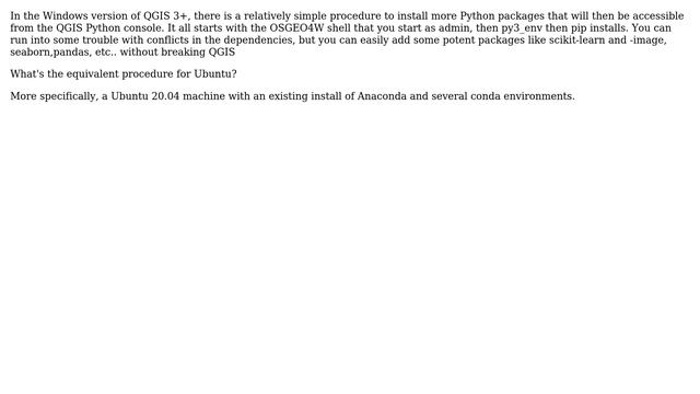 GIS: Installing extra Python packages in QGIS with Ubuntu смотреть онлайн
