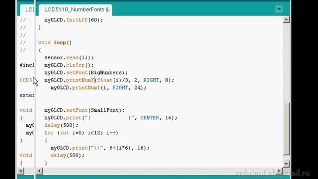 Вывод данных на arduino LCD модуль Nokia 5110, с датчика DHT11 смотреть онлайн