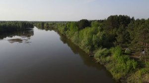 Устье реки Пьяна и река Сура с высоты птичьего полета