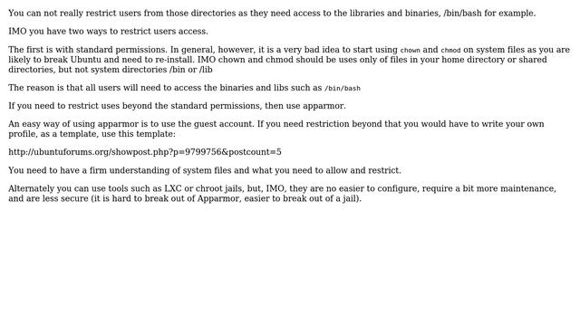 Ubuntu: How to prevent standard users from accessing other file directory in ubuntu -12-04 desktop? смотреть онлайн