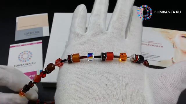 👍 👉 Колье Coeur de Lion, Red Orange, Geo Cube®, 2838/10-0302. Элитная бижутерия из Германии смотреть онлайн