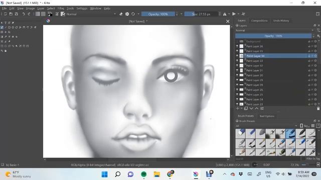 Abstract Figurative art/ Krita & Photoshop/ Black&White art смотреть онлайн