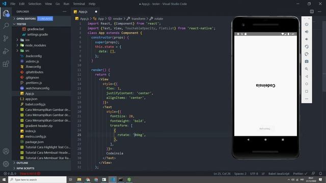 Tutorial Cara Rotate Text dengan React Native смотреть онлайн