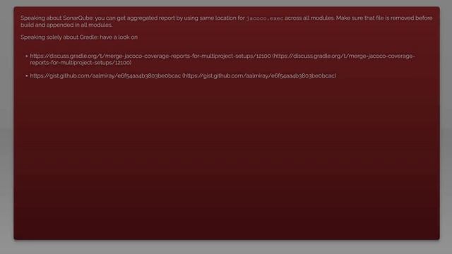 Cross-module code coverage with jacoco and gradle multi-module project смотреть онлайн