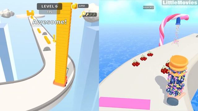 Pancake Run | Brick Builder - All Level Gameplay Android,iOS - NEW LEVELS BIG UPDATE смотреть онлайн