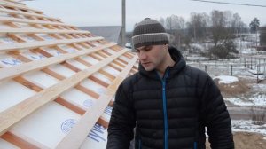 Кровельные работы. Монтаж гидро-ветрозащиты, монтаж контробрешетки и обрешетки. Выпуск 14