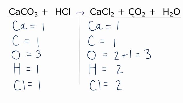 How to Balance: CaCO3 + HCl = CaCl2 + CO2 + H2O (calcium carbonate + hydrochloric acid) смотреть онлайн