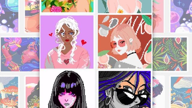 These amazing pixel arts are all FREE! #coloring #color by number #pixel art смотреть онлайн