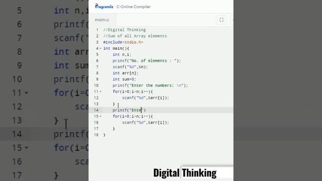 Sum of entered numbers in an Array using C Programming Language || e-21 смотреть онлайн