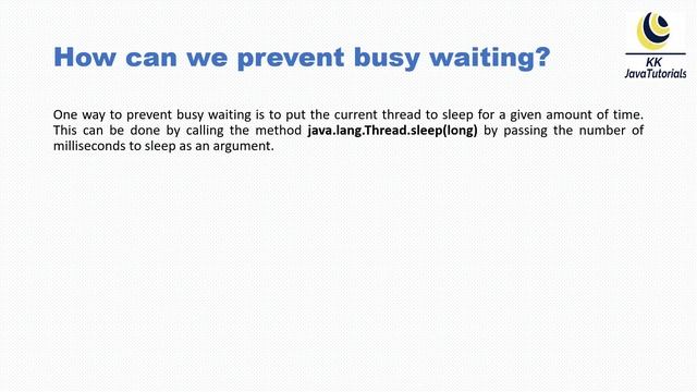 What do we understand by busy waiting Thread and How to prevent busy waiting смотреть онлайн