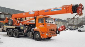 Короткое обзорное видео автокрана КЛИНЦЫ КС-55729-1К-3 на шасси КАМАЗ-65115 (6х4).
