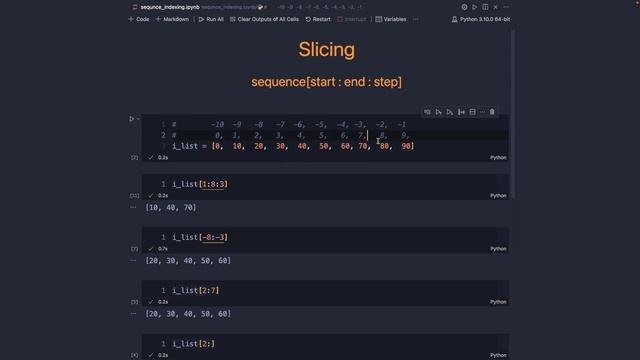 Slicing in Python Sequences | (List) смотреть онлайн