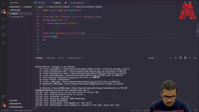 Build a Twitch Chatbot with Node JS смотреть онлайн