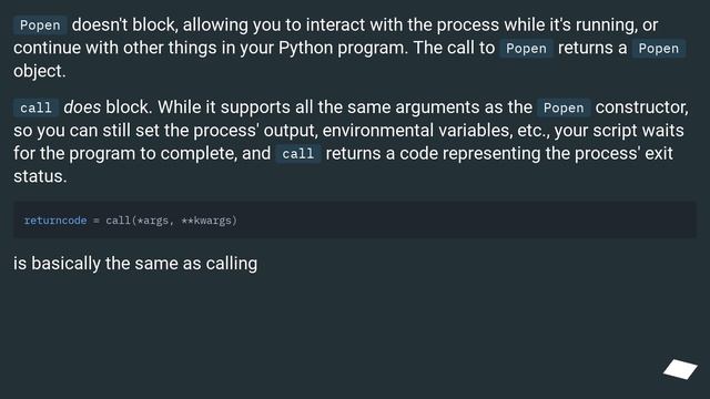 What's the difference between subprocess Popen and call (how can I use them)? смотреть онлайн