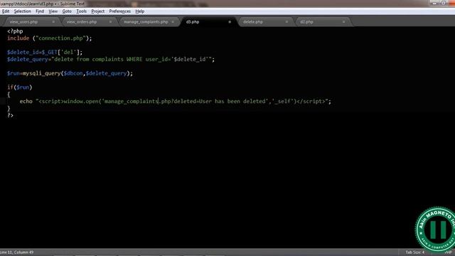 5 Creating the Manage Complaints PHP Script, creating successful connection to database, displayi смотреть онлайн