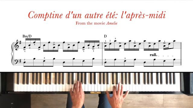 Comptine d'un autre été: l'après-midi. From: Amélie. Piano tutorial+sheet music. Early Intermediate смотреть онлайн