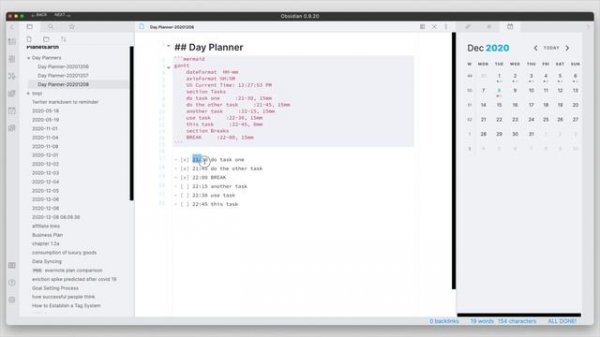 Managing Tasks In Obsidian | Day Planner Plugin
