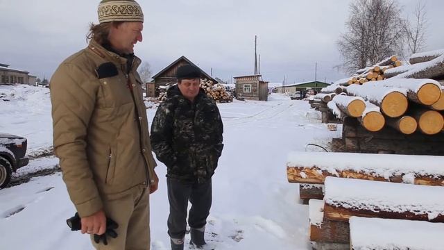 Древесина для карбаса. Село Лешуконское Архангельской области, 12 апреля.
