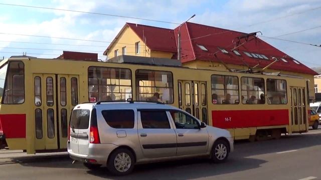 Трамвай Tatra-T6B5SU №14 с маршрутом №12 "Менделеевский Посёлок - Улица Штыкова" смотреть онлайн
