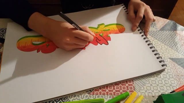 Graffiti sketch - Yenis painting on drawing block - DTVS смотреть онлайн