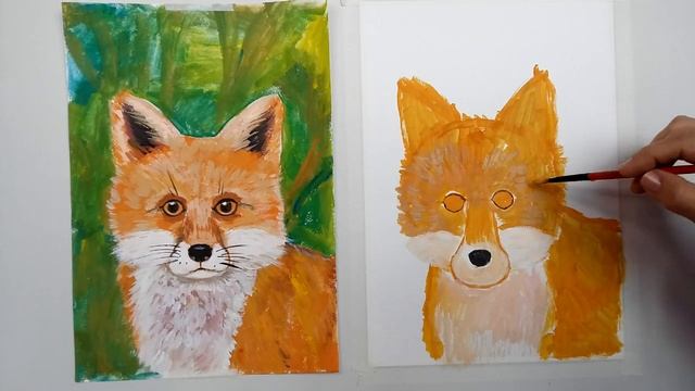 Лисичка. Гуашь смотреть онлайн