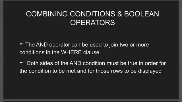 Combining Conditions & Boolean Operators смотреть онлайн