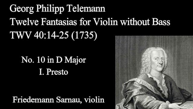 Telemann Fantasia for Solo Violin No10 I Presto смотреть онлайн