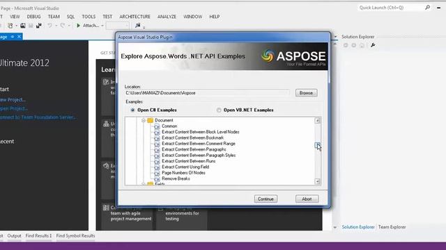 Explore Aspose.Words for .NET API Examples using Visual Studio Plugin смотреть онлайн