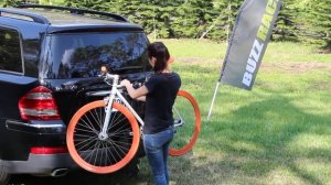 Велобагажник на квадратный (американский) фаркоп для перевозки 3х велосипедов Buzzrack Hustle H3