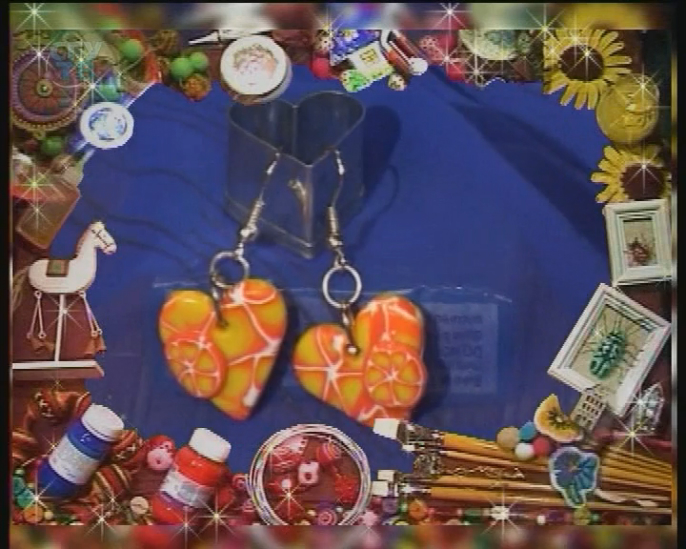 Полимерная глина. Лепим украшения: браслет, бусы, серьги с апельсиновым узором. Мастер класс