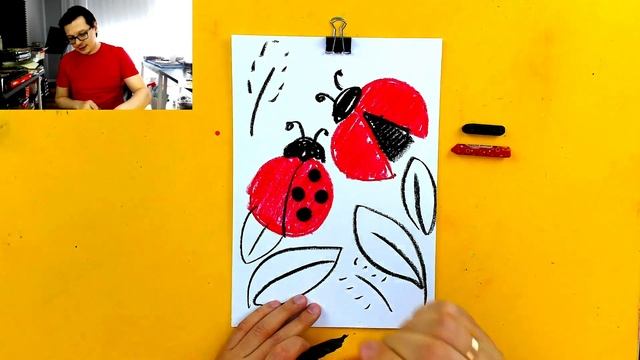 Поделка для детей - Рисуем и ЛЕПИМ божья коровка - пластилин смотреть онлайн