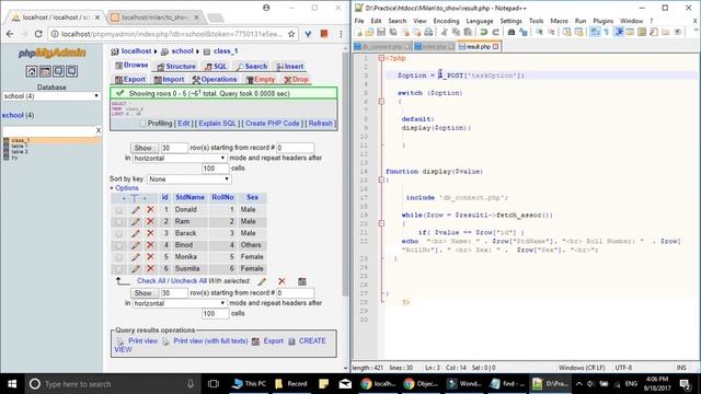 Using PHP and MySQL to display dropdown list of database table & on select display accordingly. смотреть онлайн