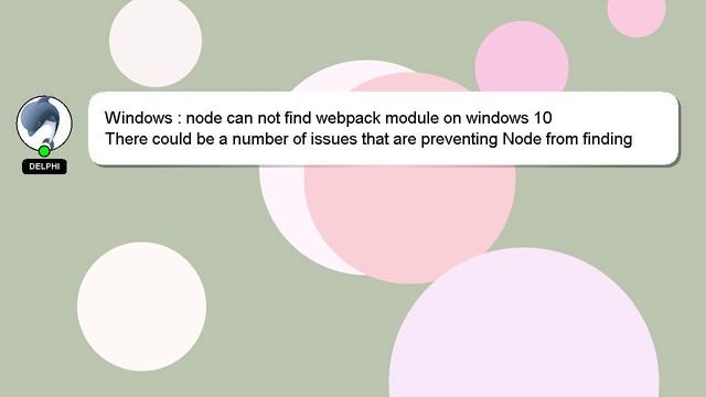 Windows : node can not find webpack module on windows 10 смотреть онлайн