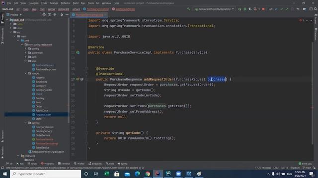 Create (PurchaseService - PurchaseServiceImpl)