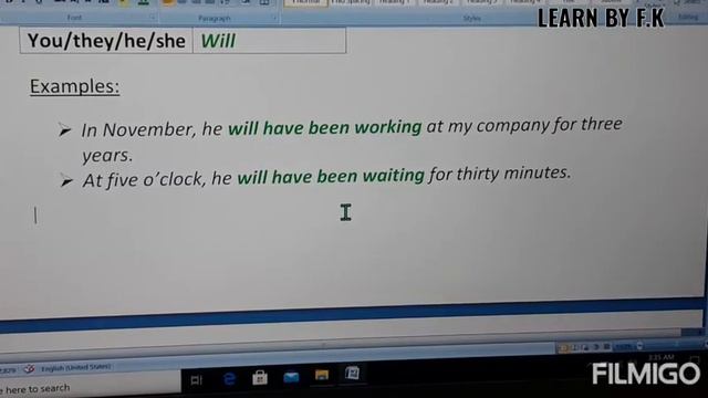 FUTURE PERFECT CONTINUOUS TENSE/FUTURE PERFECT PROGRESSIVE TENSE IN ENGLISH/FORMULAS/LEARN BY F.K смотреть онлайн