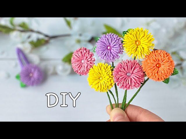 Пушистые Объёмные Цветы из глиттерного фоамирана / Diy Easy Glitter Foam Flowers / Flores De Foami
