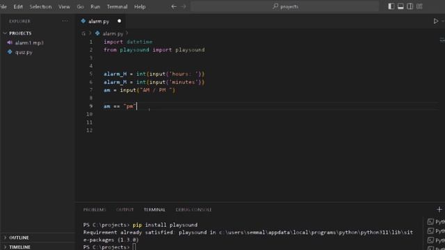 How to create alarm using python | Simple method | Project | Learn with Esprit смотреть онлайн