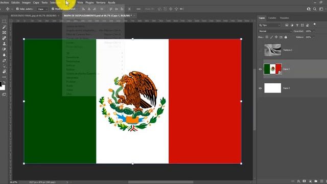 Como Hacer Efecto de Bandera en 3D Real en Photoshop. смотреть онлайн