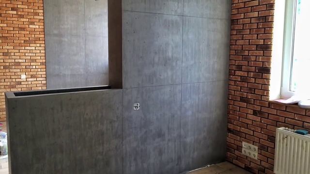 Декоративная штукатурка под бетон, имитация бетонных плит. Киев. смотреть онлайн