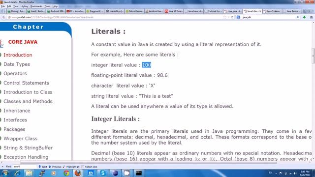Java - Session 011- Java literals - Tamil Tutorials смотреть онлайн