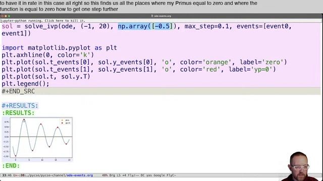 pycse - Using events in solve_ivp to find solution properties смотреть онлайн