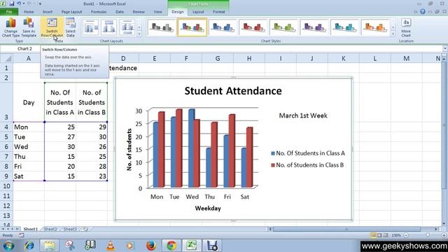 Microsoft Office Excel 2010 Switch Data in Chart смотреть онлайн
