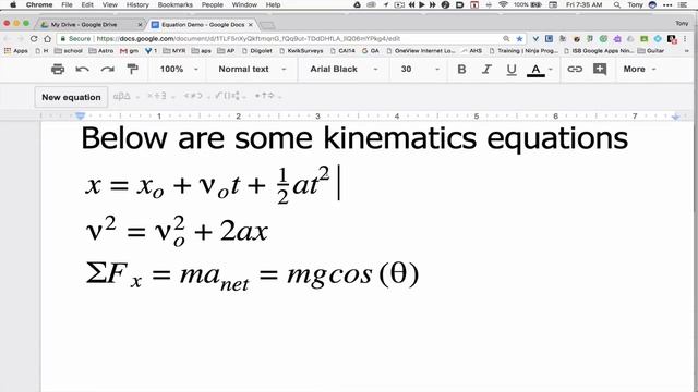 Equations (Equation Editor) in Google Docs смотреть онлайн